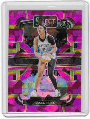 2024 WNBA Select Angel Reese Pink Cracked Ice Rookie front